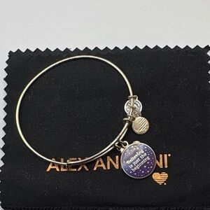 Alex and Ani Silver Bracelet with Purple Charm